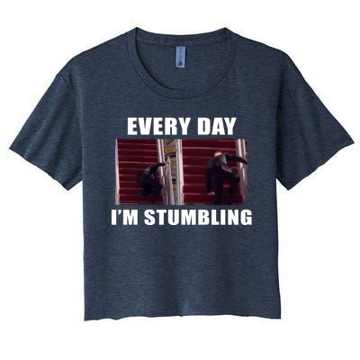 Every Day I'm stumbling Funny Biden Women's Crop Top Tee