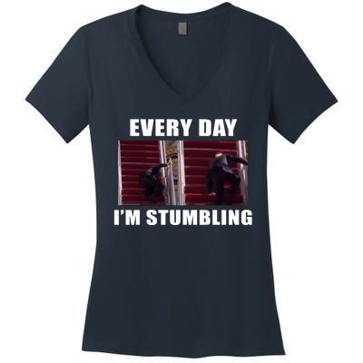 Every Day I'm stumbling Funny Biden Women's V-Neck T-Shirt