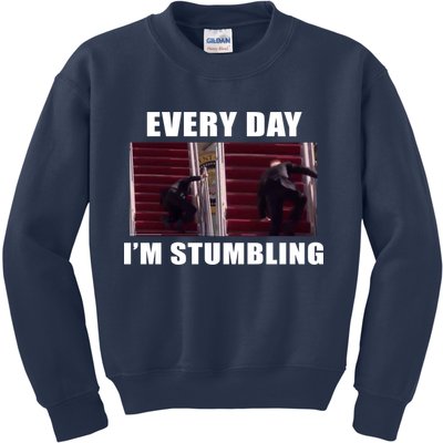 Every Day I'm stumbling Funny Biden Kids Sweatshirt