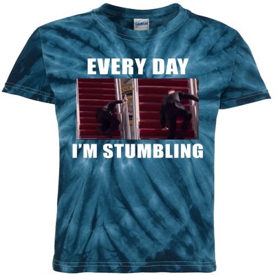 Every Day I'm stumbling Funny Biden Kids Tie-Dye T-Shirt