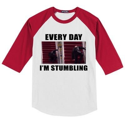 Every Day I'm stumbling Funny Biden Kids Colorblock Raglan Jersey