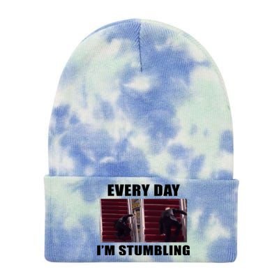 Every Day I'm stumbling Funny Biden Tie Dye 12in Knit Beanie