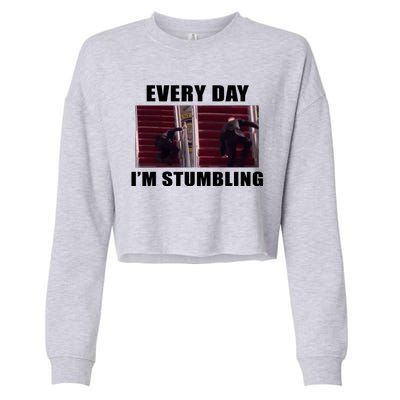 Every Day I'm stumbling Funny Biden Cropped Pullover Crew