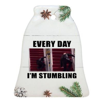 Every Day I'm stumbling Funny Biden Ceramic Bell Ornament