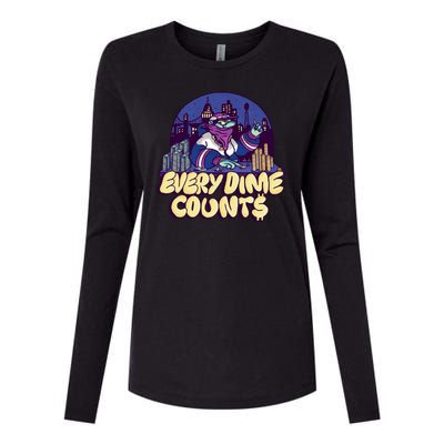 Every Dime Counts Womens Cotton Relaxed Long Sleeve T-Shirt