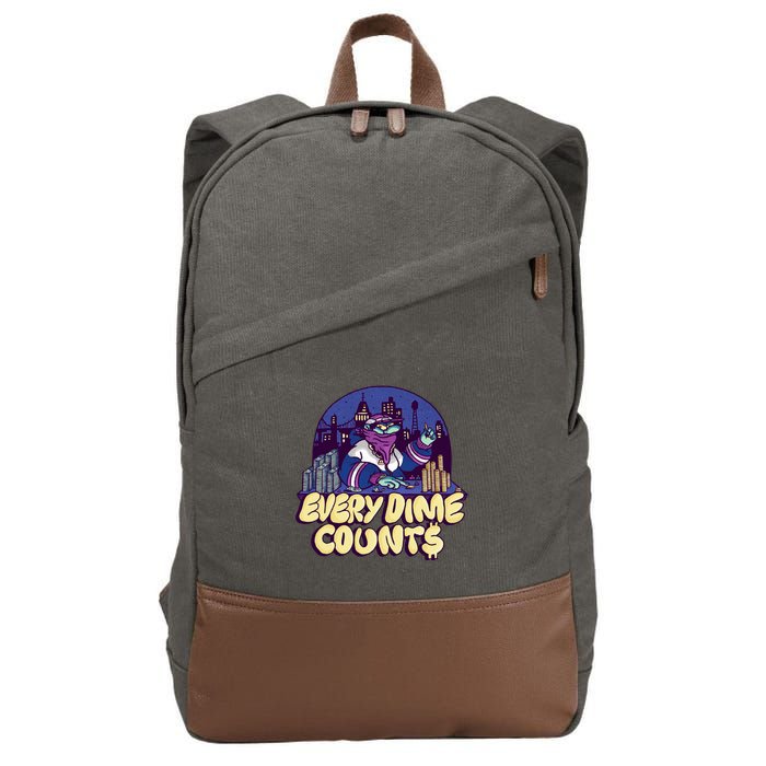 Every Dime Counts Cotton Canvas Backpack
