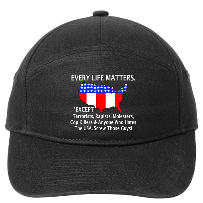 Every Life Maters Except 7-Panel Snapback Hat