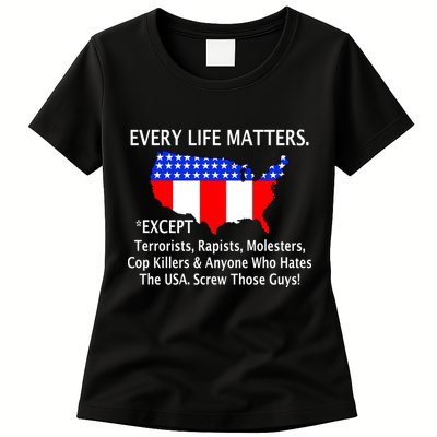 Every Life Maters Except Womens T-Shirt