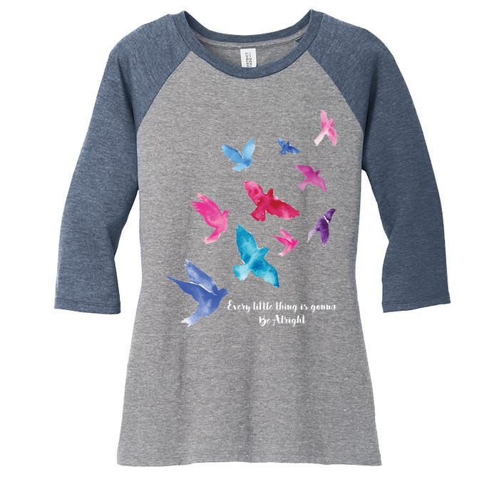 Every Little Thing Is Gonna Be Alright Women's Tri-Blend 3/4-Sleeve Raglan Shirt