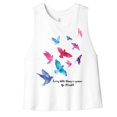 Every Little Thing Is Gonna Be Alright Women's Racerback Cropped Tank