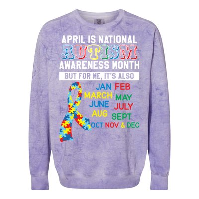 Every Month Is Autism Month Colorblast Crewneck Sweatshirt