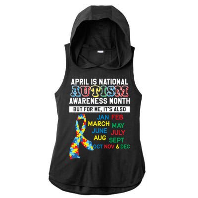 Every Month Is Autism Month Ladies PosiCharge Tri-Blend Wicking Draft Hoodie Tank