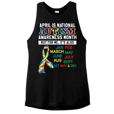 Every Month Is Autism Month Ladies PosiCharge Tri-Blend Wicking Tank