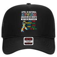 Every Month Is Autism Month High Crown Mesh Back Trucker Hat