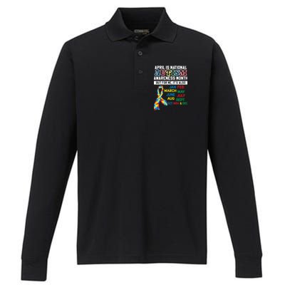 Every Month Is Autism Month Performance Long Sleeve Polo