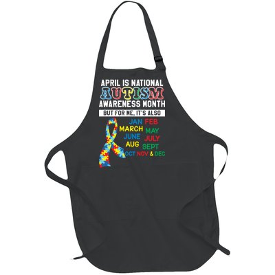 Every Month Is Autism Month Full-Length Apron With Pockets