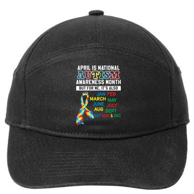 Every Month Is Autism Month 7-Panel Snapback Hat