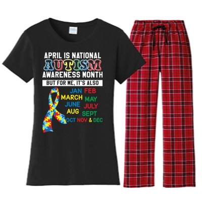 Every Month Is Autism Month Women's Flannel Pajama Set