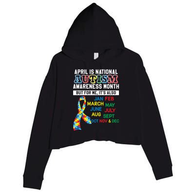 Every Month Is Autism Month Crop Fleece Hoodie