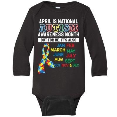 Every Month Is Autism Month Baby Long Sleeve Bodysuit