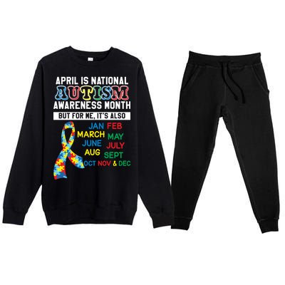 Every Month Is Autism Month Premium Crewneck Sweatsuit Set