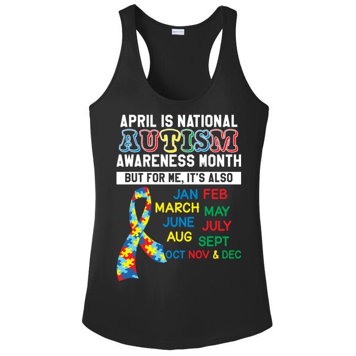 Every Month Is Autism Month Ladies PosiCharge Competitor Racerback Tank