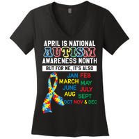 Every Month Is Autism Month Women's V-Neck T-Shirt