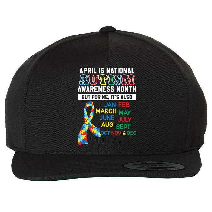 Every Month Is Autism Month Wool Snapback Cap