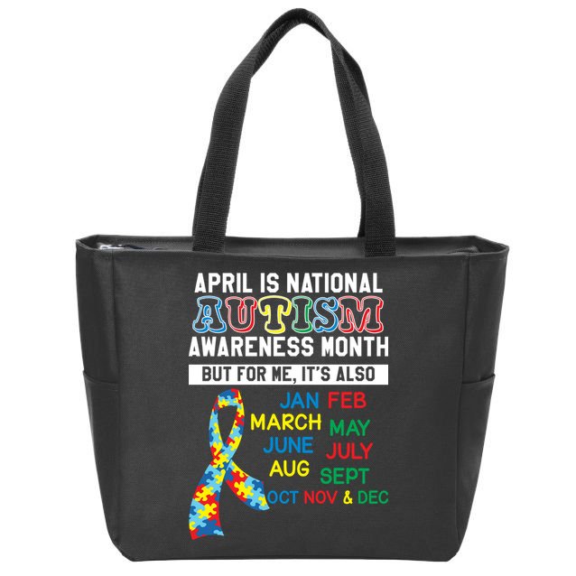 Every Month Is Autism Month Zip Tote Bag