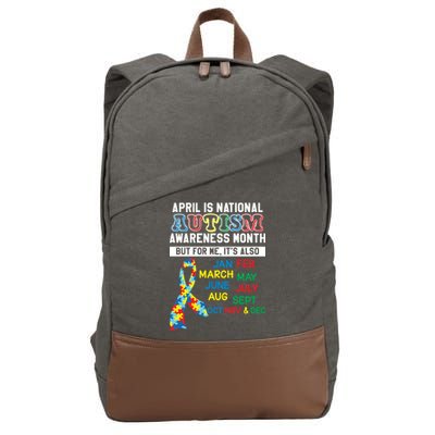 Every Month Is Autism Month Cotton Canvas Backpack