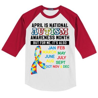 Every Month Is Autism Month Kids Colorblock Raglan Jersey