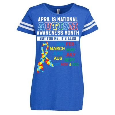 Every Month Is Autism Month Enza Ladies Jersey Football T-Shirt