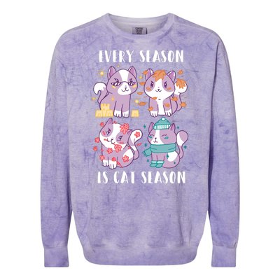 Every Season Is Cat Season Colorblast Crewneck Sweatshirt