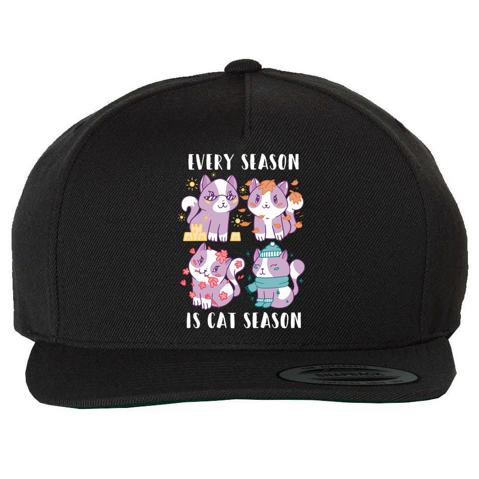 Every Season Is Cat Season Wool Snapback Cap