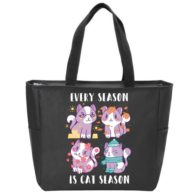 Every Season Is Cat Season Zip Tote Bag