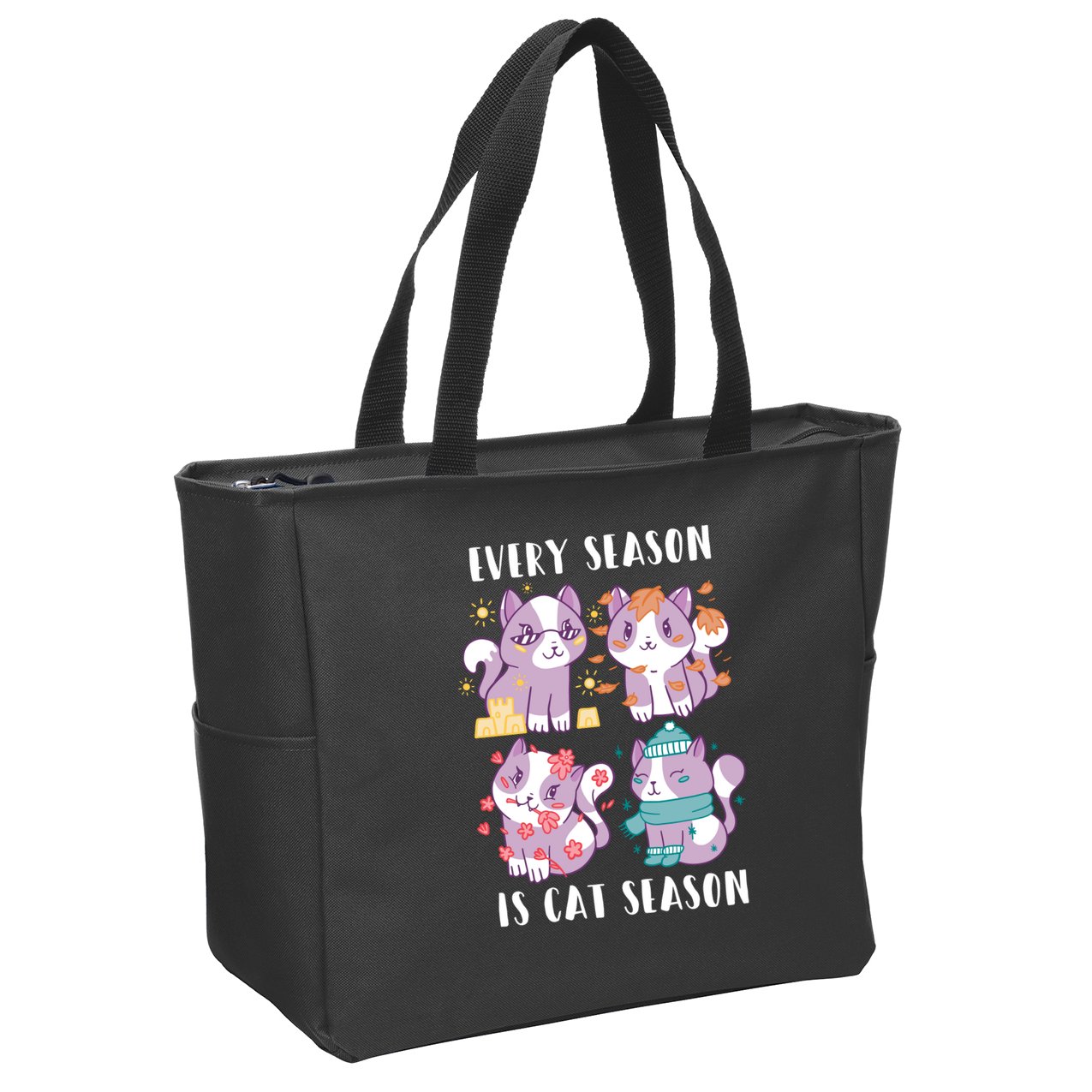 Every Season Is Cat Season Zip Tote Bag