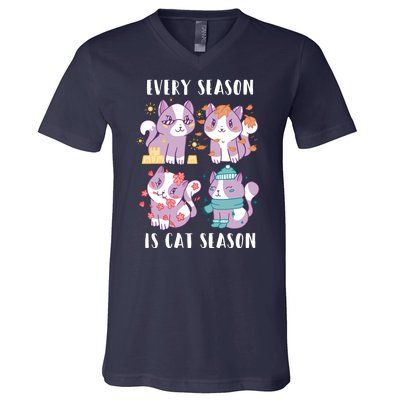 Every Season Is Cat Season V-Neck T-Shirt