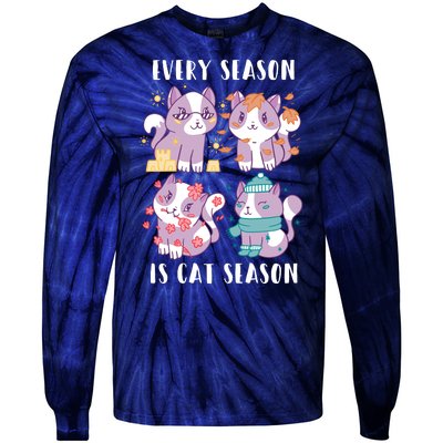 Every Season Is Cat Season Tie-Dye Long Sleeve Shirt