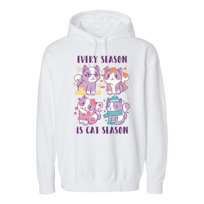 Every Season Is Cat Season Garment-Dyed Fleece Hoodie