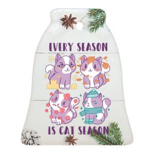 Every Season Is Cat Season Ceramic Bell Ornament