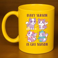 Every Season Is Cat Season 11oz C Handle Ceramic Mug