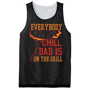 Everybody Chill Dad Is On The Grill Mesh Reversible Basketball Jersey Tank