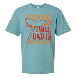 Everybody Chill Dad Is On The Grill Sueded Cloud Jersey T-Shirt