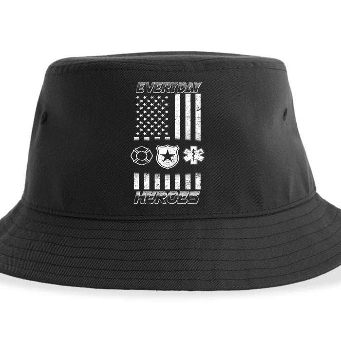 Everyday Heroes Firefighters  EMT Police Sustainable Bucket Hat