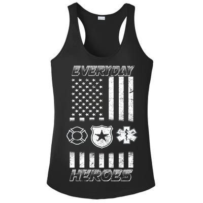 Everyday Heroes Firefighters  EMT Police Ladies PosiCharge Competitor Racerback Tank