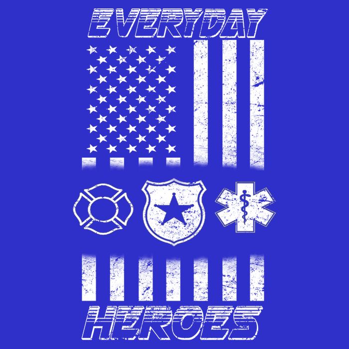 Everyday Heroes Firefighters  EMT Police Tall T-Shirt