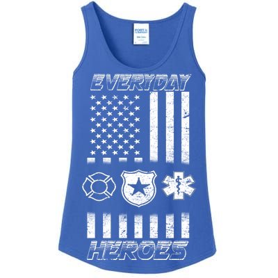 Everyday Heroes Firefighters  EMT Police Ladies Essential Tank