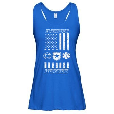 Everyday Heroes Firefighters  EMT Police Ladies Essential Flowy Tank