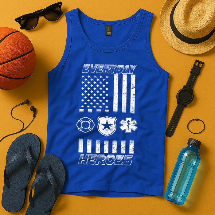 Everyday Heroes Firefighters  EMT Police Tank Top