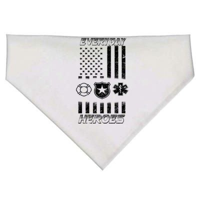 Everyday Heroes Firefighters  EMT Police USA-Made Doggie Bandana